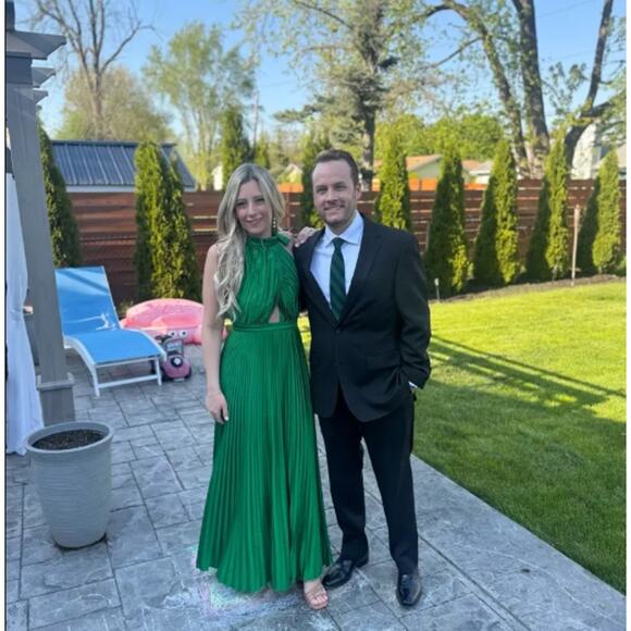 L'IDÉE Renaissance Halter Satin A-Line Gown Size 8 - Picture 3 of 8